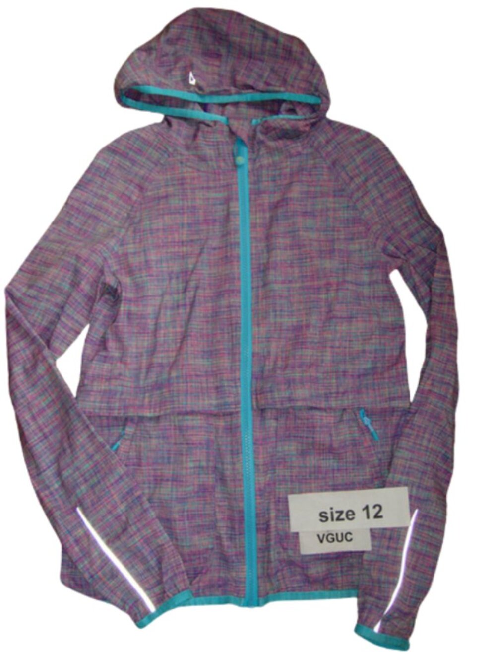 Ivivva Girl by Lululemon 🍋Pactive Jacket zip up pockets thumbholes size 12